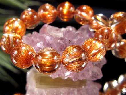 オレンジキャッツアイルチル ブレスレット キャッツアイルチルクォーツ ルチルレイテッドクォーツ ルチルの王様