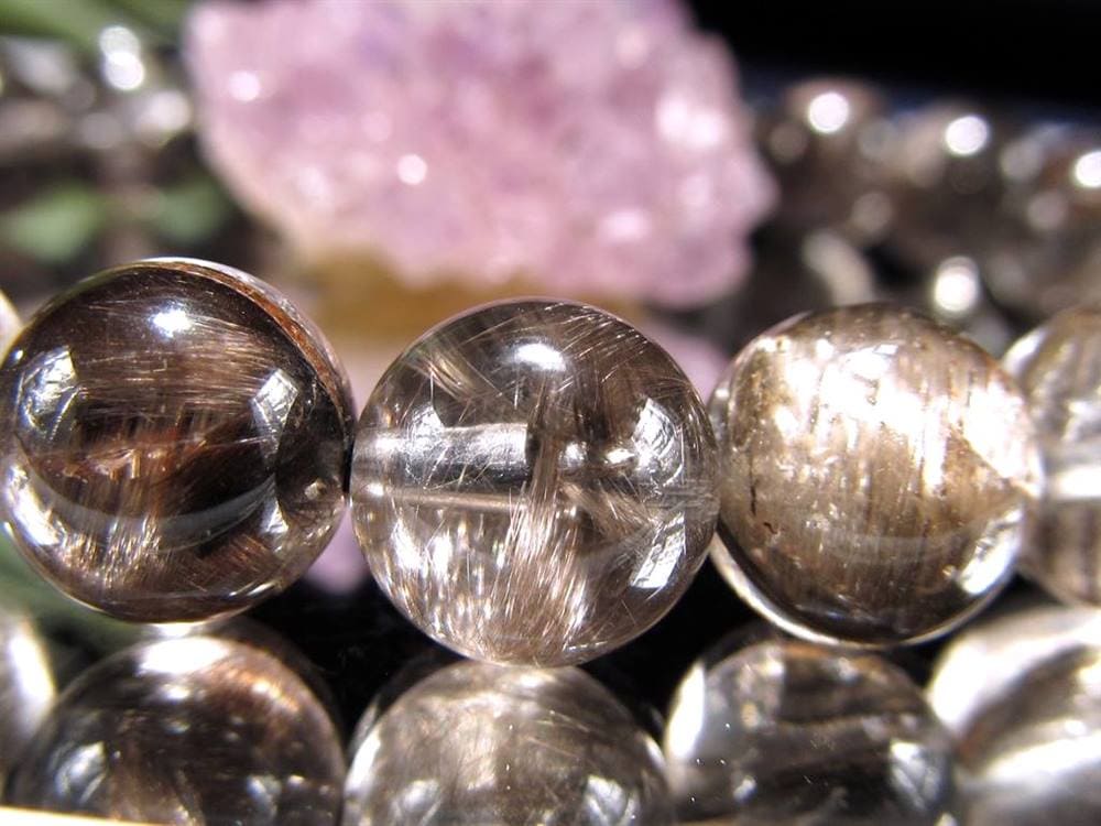 プラチナルチルクォーツ ブレスレット プラチナルチル ルチルレイテッドクォーツ ブルッカイト