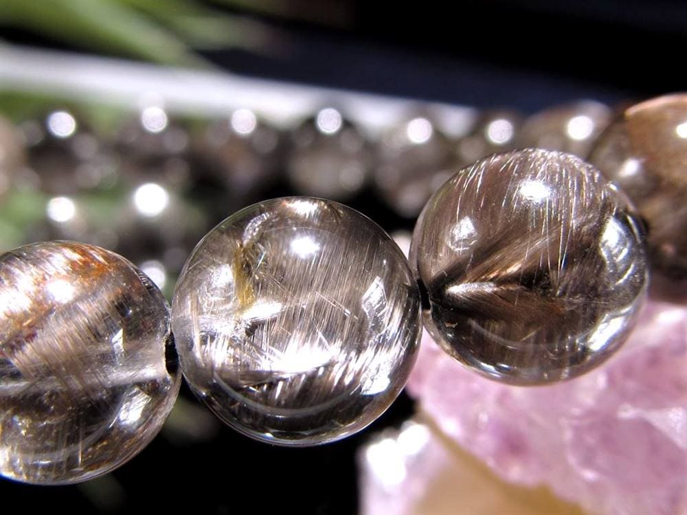 プラチナルチルクォーツ ブレスレット プラチナルチル ルチルレイテッドクォーツ ブルッカイト