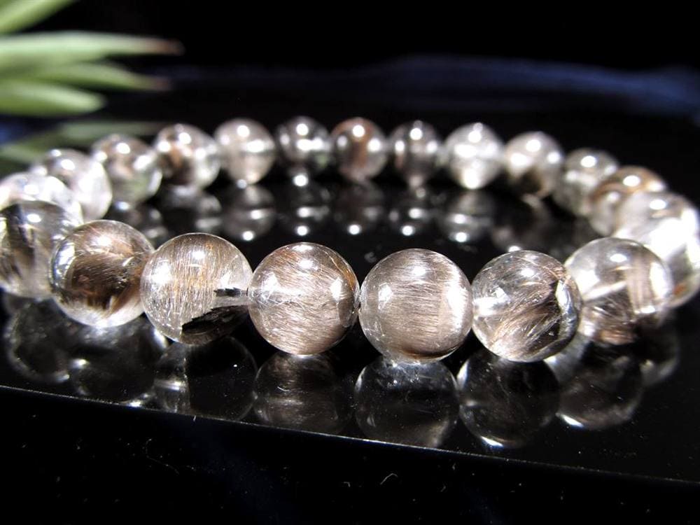 レッドプラチナルチルクォーツ ブレスレット プラチナルチル ルチルレイテッドクォーツ ブルッカイト