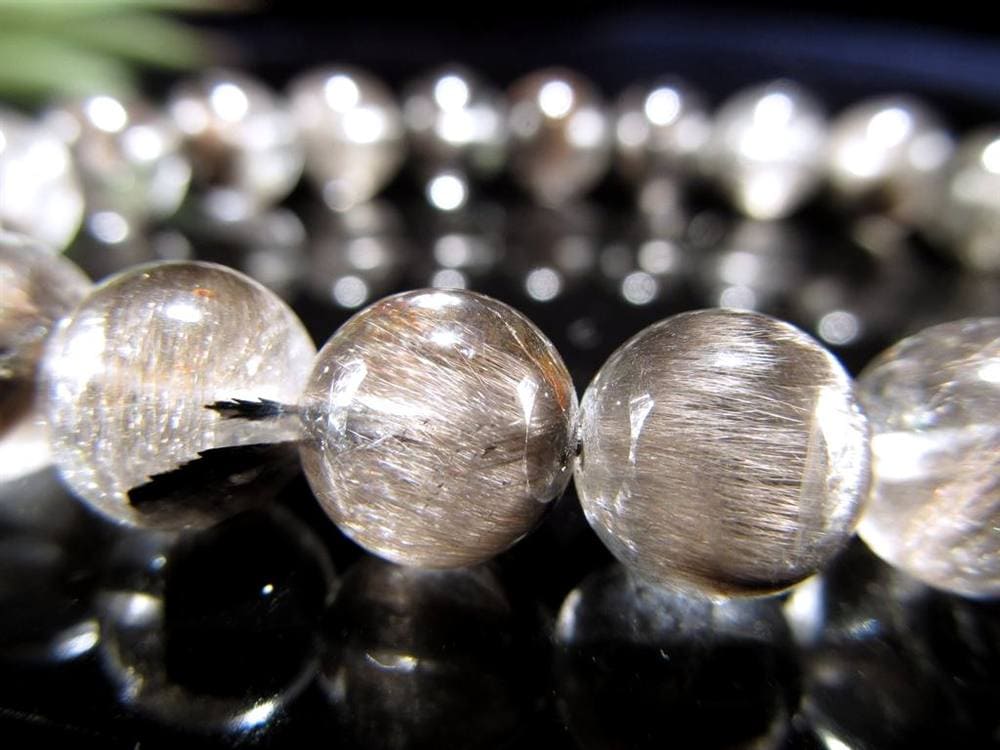 レッドプラチナルチルクォーツ ブレスレット プラチナルチル ルチルレイテッドクォーツ ブルッカイト