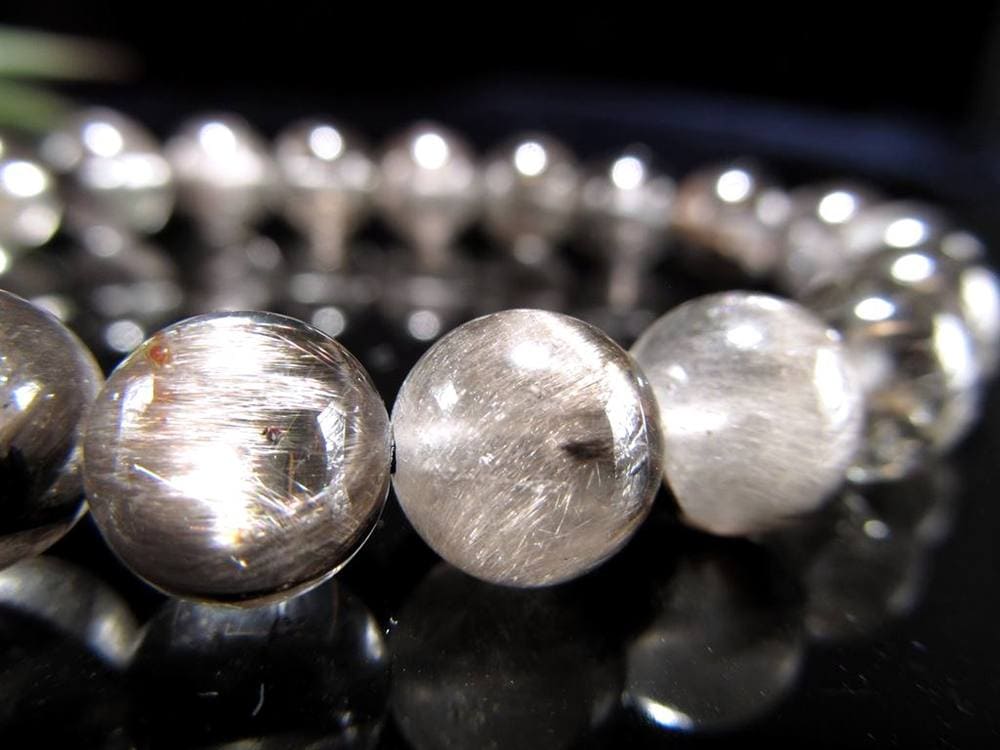 レッドプラチナルチルクォーツ ブレスレット プラチナルチル ルチルレイテッドクォーツ ブルッカイト