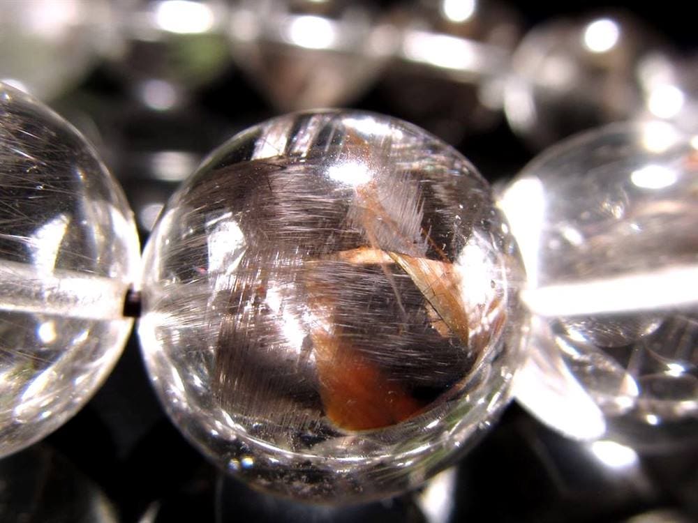 レッドプラチナルチルクォーツ ブレスレット プラチナルチル ルチルレイテッドクォーツ ブルッカイト