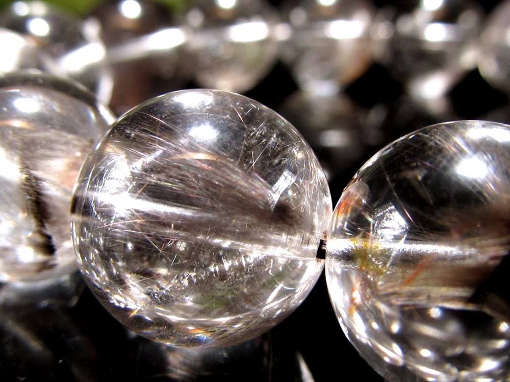 レッドプラチナルチルクォーツ ブレスレット プラチナルチル ルチルレイテッドクォーツ ブルッカイト