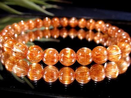 オレンジキャッツアイルチル ブレスレット キャッツアイルチルクォーツ ルチルレイテッドクォーツ ルチルの王様