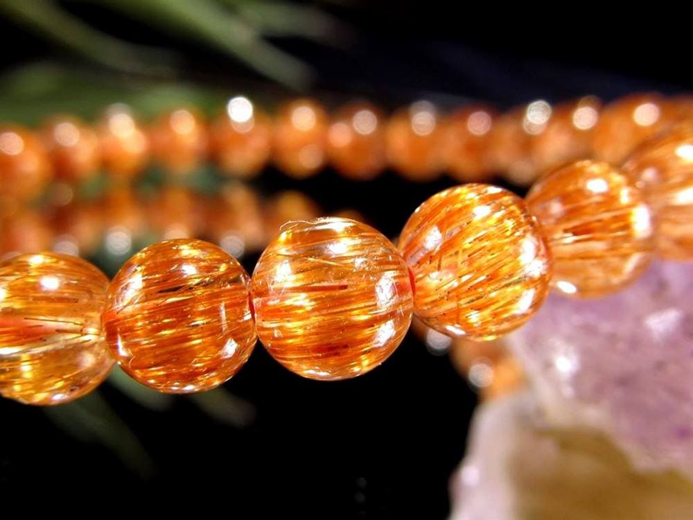 オレンジキャッツアイルチル ブレスレット キャッツアイルチルクォーツ ルチルレイテッドクォーツ ルチルの王様