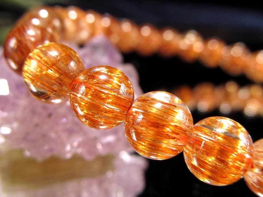 オレンジキャッツアイルチル ブレスレット キャッツアイルチルクォーツ ルチルレイテッドクォーツ ルチルの王様