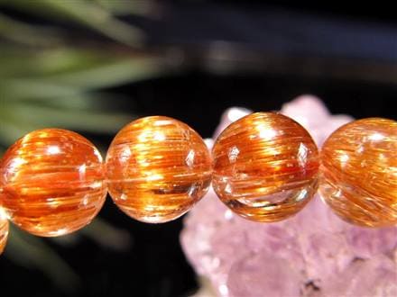 オレンジキャッツアイルチル ブレスレット キャッツアイルチルクォーツ ルチルレイテッドクォーツ ルチルの王様