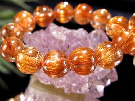 オレンジキャッツアイルチル ブレスレット キャッツアイルチルクォーツ ルチルレイテッドクォーツ ルチルの王様