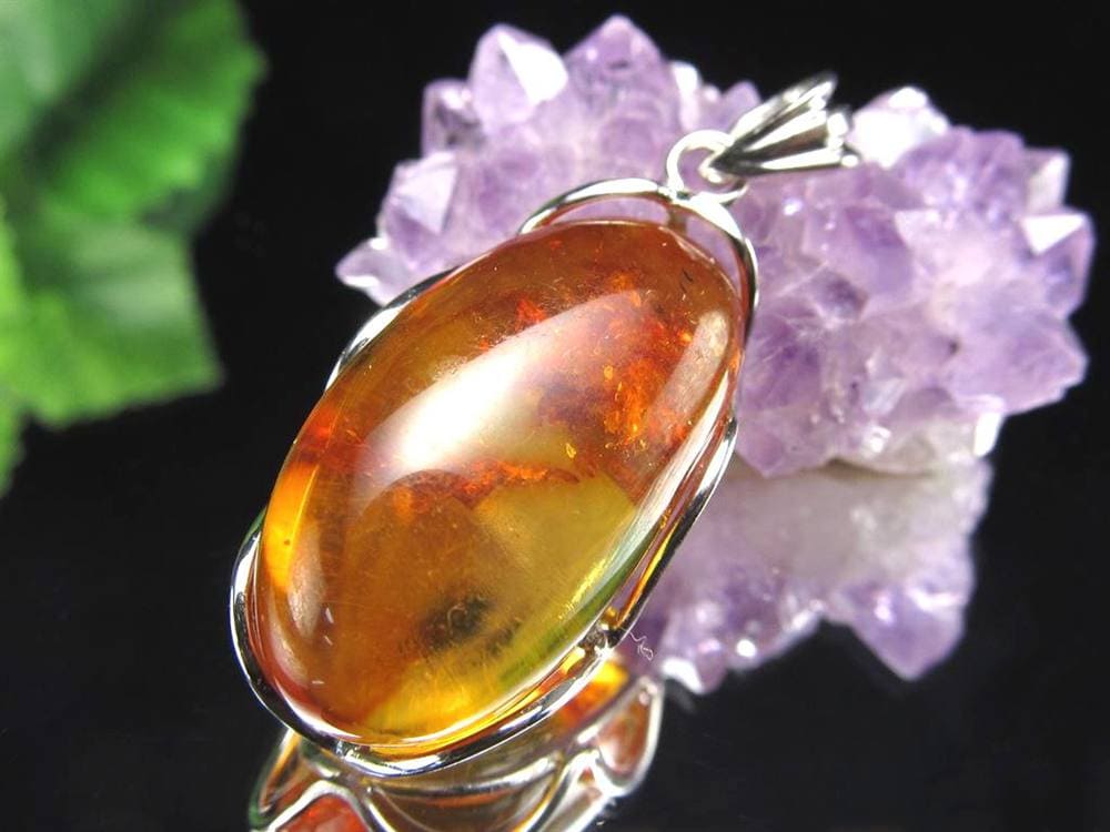天然琥珀 アンバー ペンダント Silver925 バルト海産