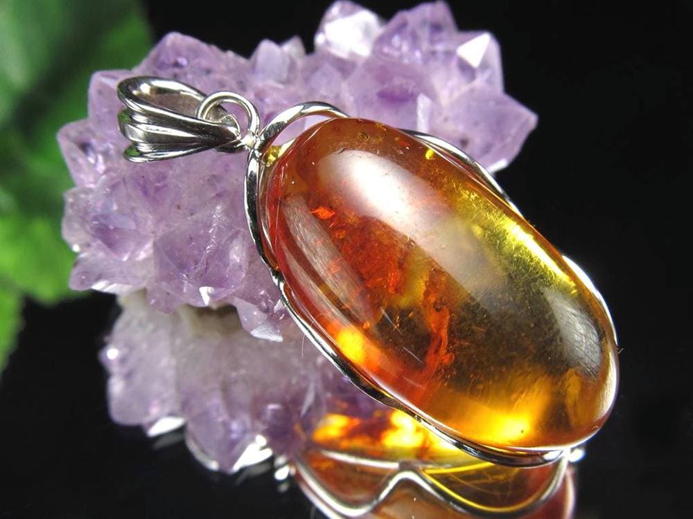 天然琥珀 アンバー ペンダント Silver925 バルト海産
