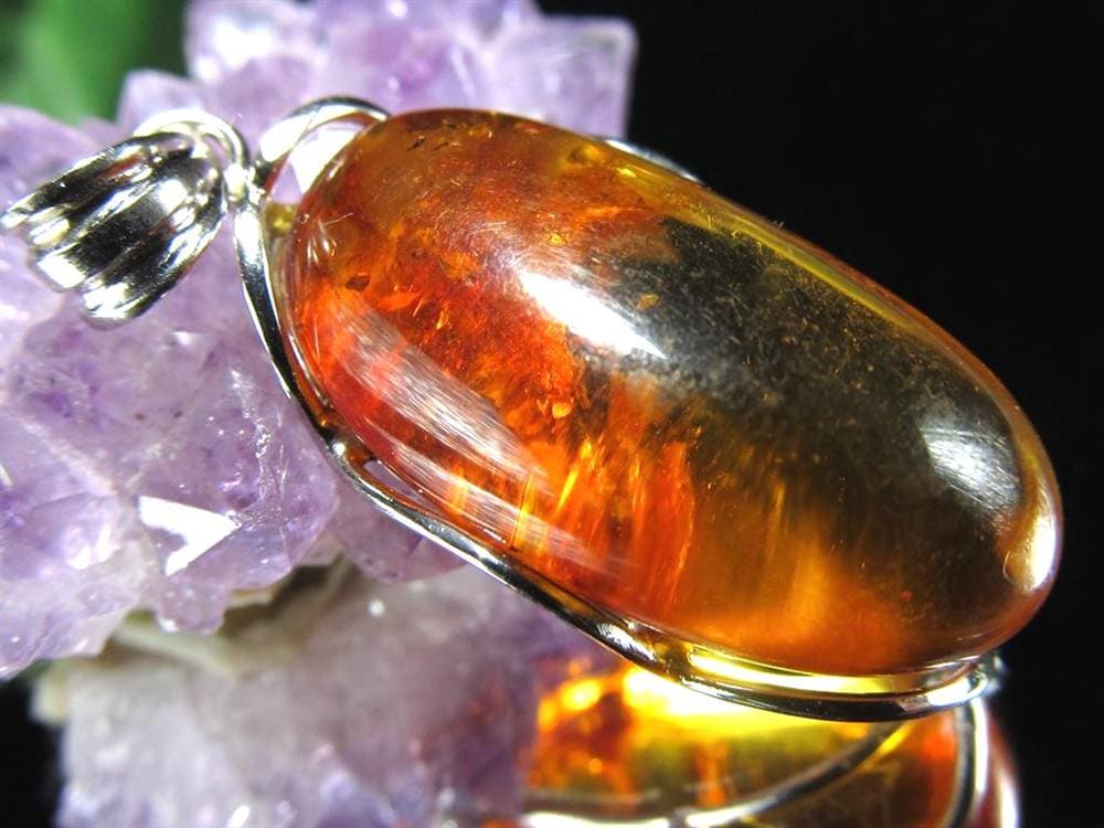 天然琥珀 アンバー ペンダント Silver925 バルト海産