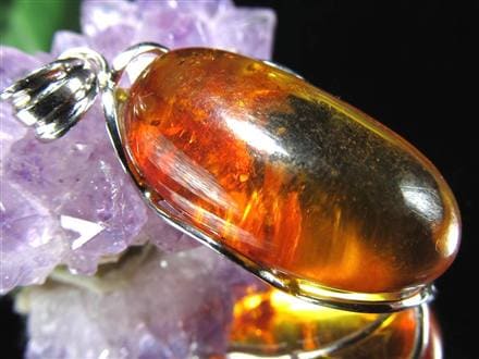 天然琥珀 アンバー ペンダント Silver925 バルト海産
