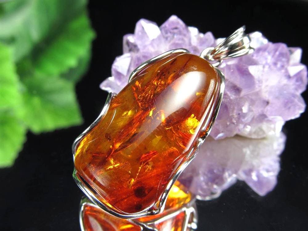 天然琥珀 アンバー ペンダント Silver925 バルト海産