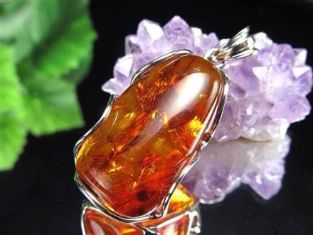 天然琥珀 アンバー ペンダント Silver925 バルト海産
