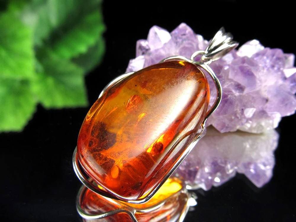天然琥珀 アンバー ペンダント Silver925 バルト海産