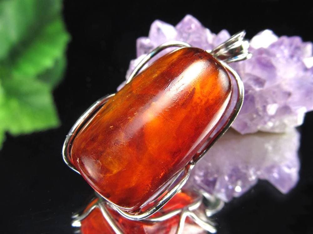 天然琥珀 アンバー ペンダント Silver925 バルト海産