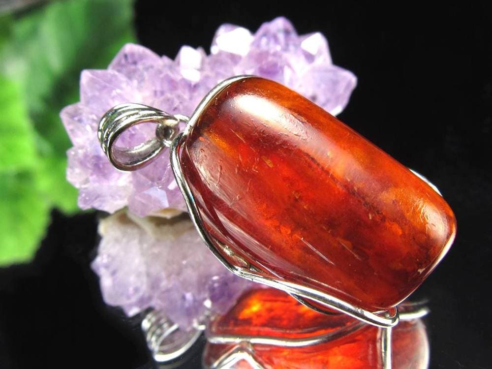 天然琥珀 アンバー ペンダント Silver925 バルト海産