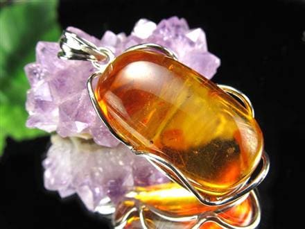 天然琥珀 アンバー ペンダント Silver925 バルト海産