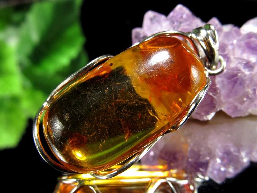 天然琥珀 アンバー ペンダント Silver925 バルト海産