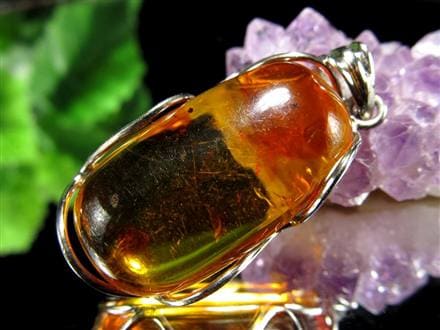 天然琥珀 アンバー ペンダント Silver925 バルト海産