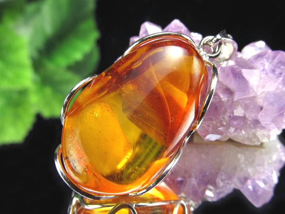 天然琥珀 アンバー ペンダント Silver925 バルト海産