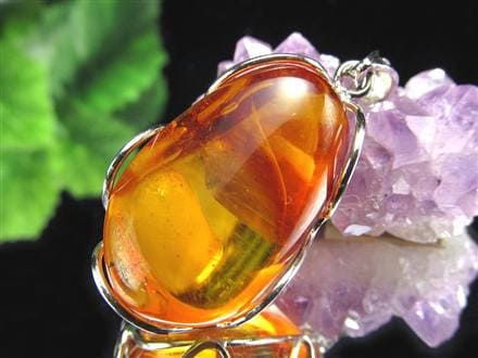 天然琥珀 アンバー ペンダント Silver925 バルト海産