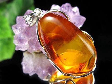 天然琥珀 アンバー ペンダント Silver925 バルト海産