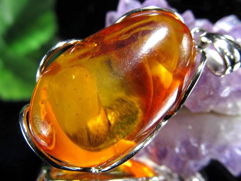 天然琥珀 アンバー ペンダント Silver925 バルト海産