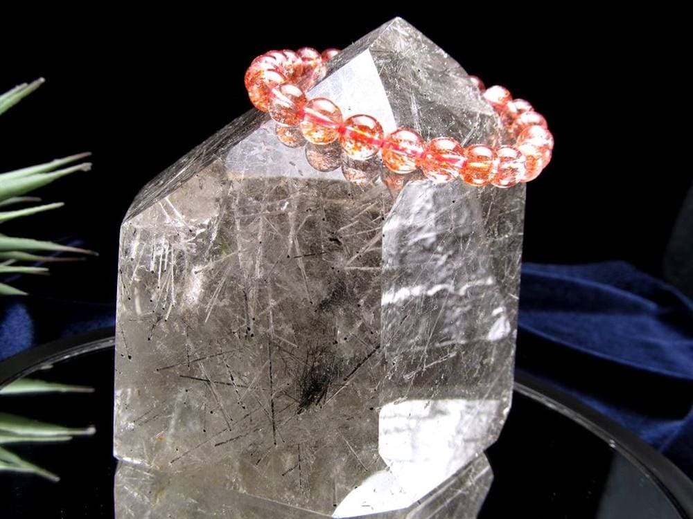 サゲニティッククォーツ ポイント 六角柱 ブラックルチル 浄化