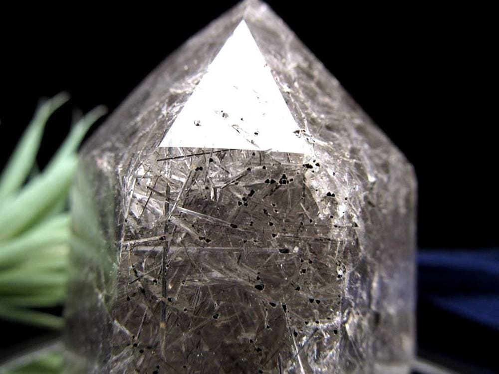 サゲニティッククォーツ ポイント 六角柱 ブラックルチル 浄化