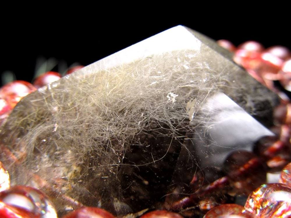 サゲニティッククォーツ ポイント 六角柱 ブラックルチル 浄化