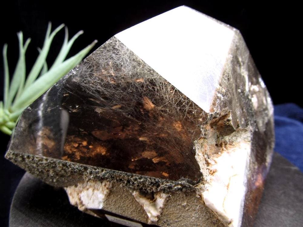 サゲニティッククォーツ ポイント 六角柱 ブラックルチル 浄化