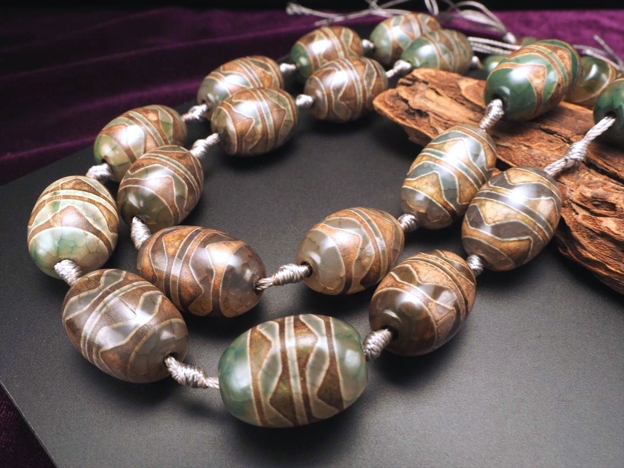 ☆特選一連☆数量限定♢激レア✳︎超希少♢【8個付✳︎九眼緑龍紋天珠