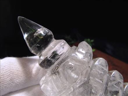 水晶 置物 彫刻 文昌塔 透明