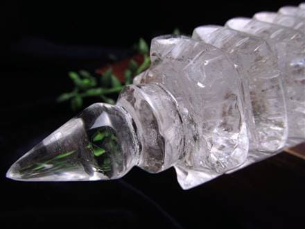 水晶 置物 彫刻 文昌塔 透明