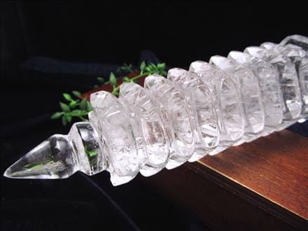 水晶 置物 彫刻 文昌塔 透明