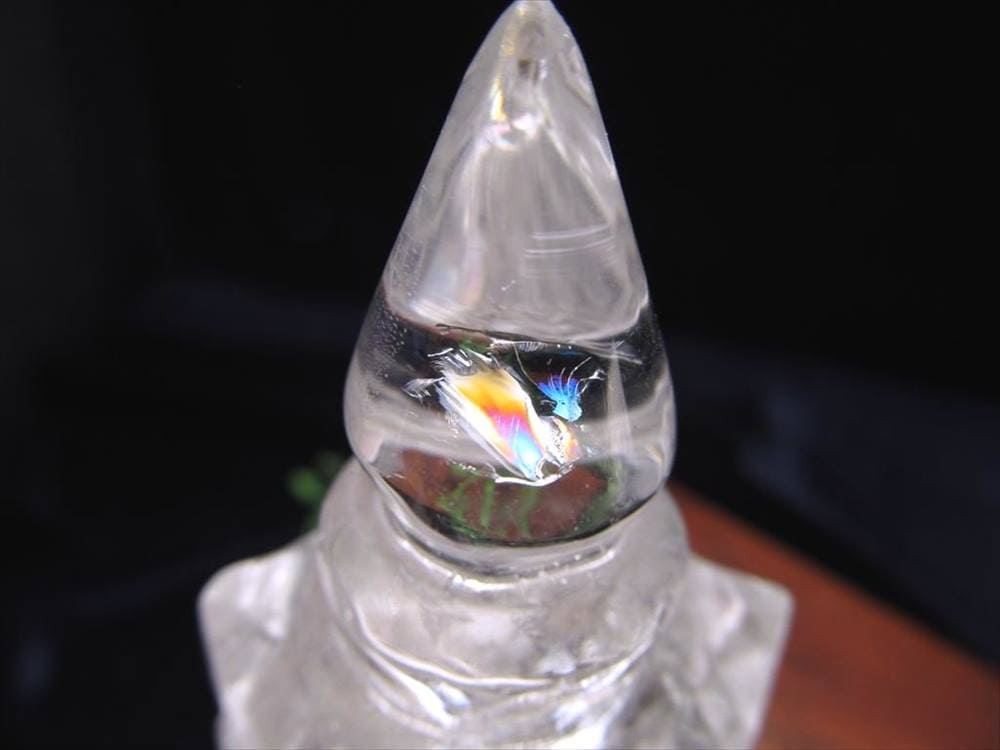 水晶 置物 彫刻 文昌塔 透明