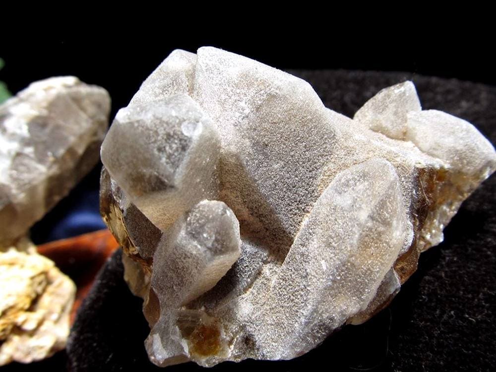 オレンジリバー水晶 スモーキークォーツ 煙水晶 原石 クラスター