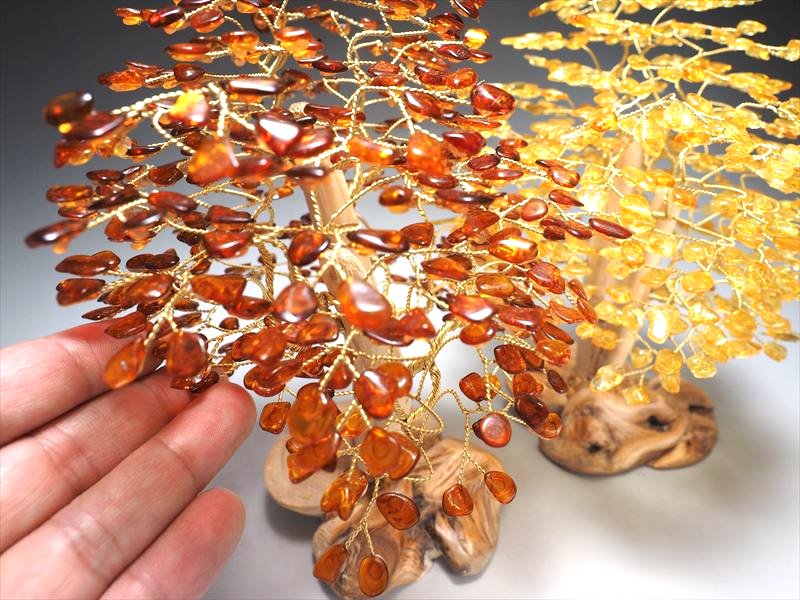 ◇フランス展示会商品◇天然琥珀◇風水やインテリアに◇2カラー