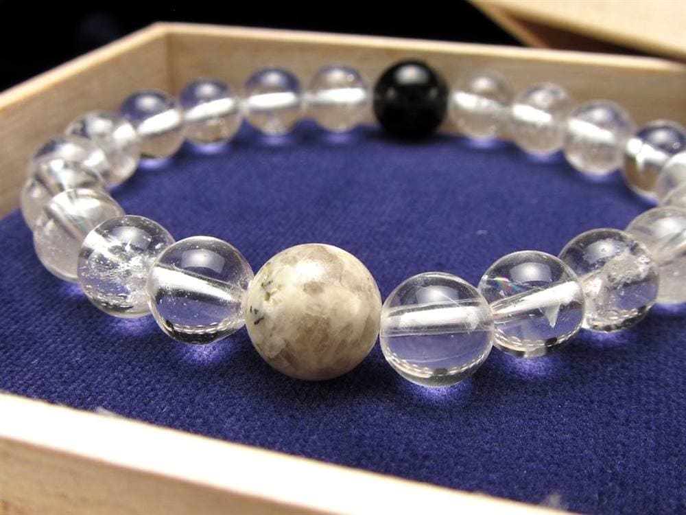 アルベゾナイト 北極の石 ヒマラヤ水晶 天然石 ブレスレット