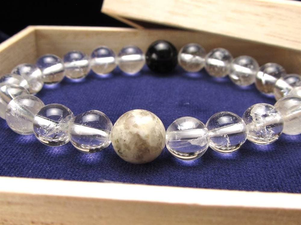 アルベゾナイト 北極の石 ヒマラヤ水晶 天然石 ブレスレット