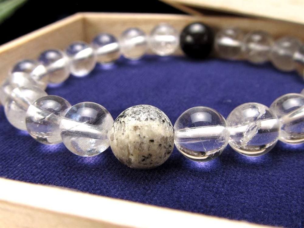 アルベゾナイト 北極の石 ヒマラヤ水晶 天然石 ブレスレット