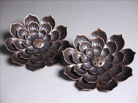 ロータス 渦巻香 スティック香 蓮の花 お香立て