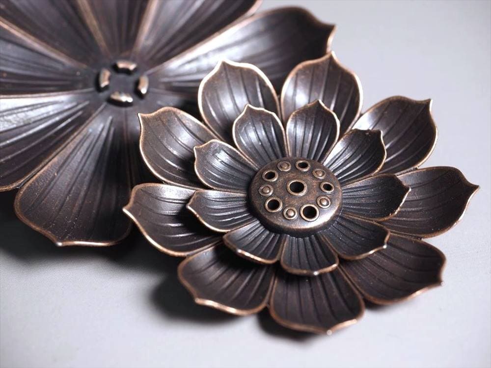 ロータス 渦巻香 スティック香 蓮の花 お香立て