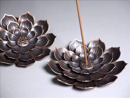 ロータス 渦巻香 スティック香 蓮の花 お香立て