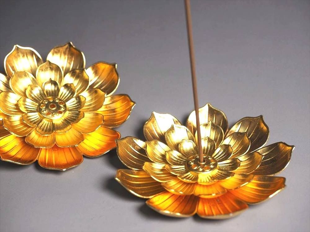 ロータス 渦巻香 スティック香 蓮の花 お香立て