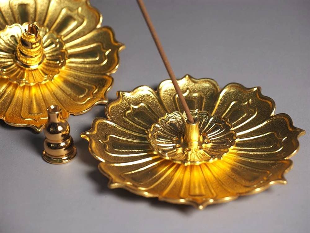 ロータス 渦巻香 スティック香 蓮の花 お香立て