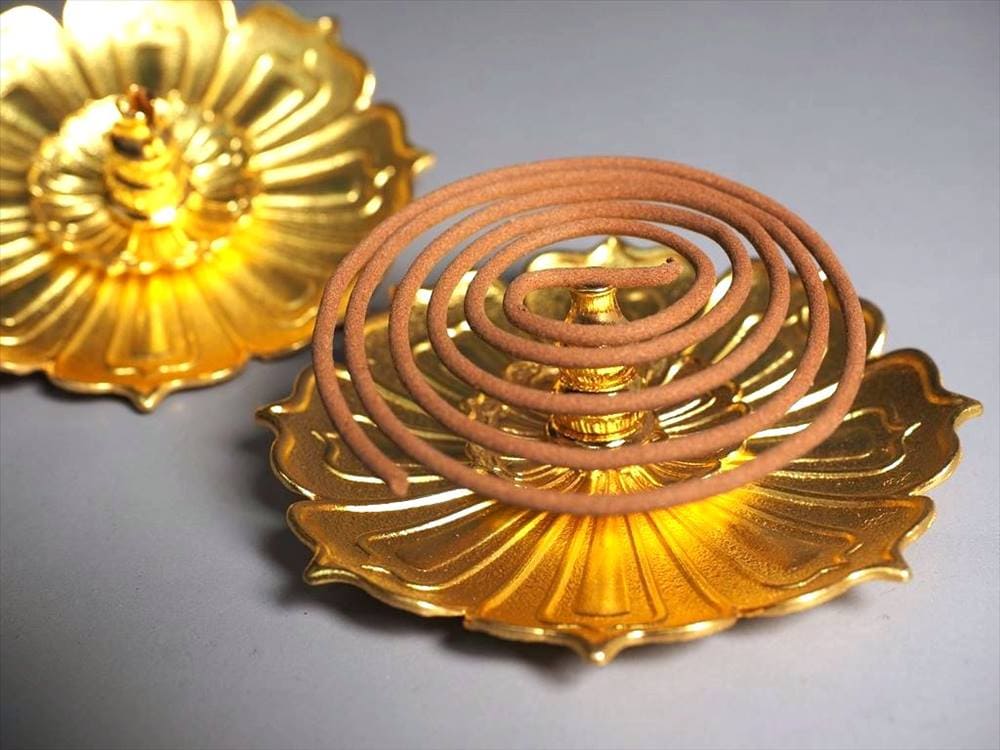 ロータス 渦巻香 スティック香 蓮の花 お香立て