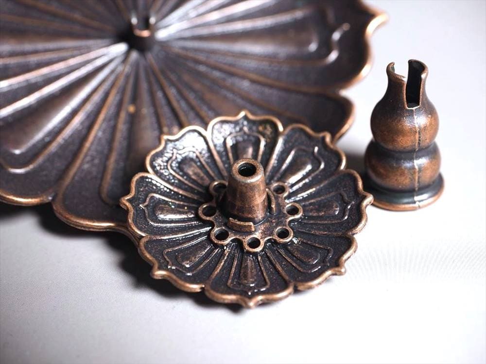 ロータス 渦巻香 スティック香 蓮の花 お香立て